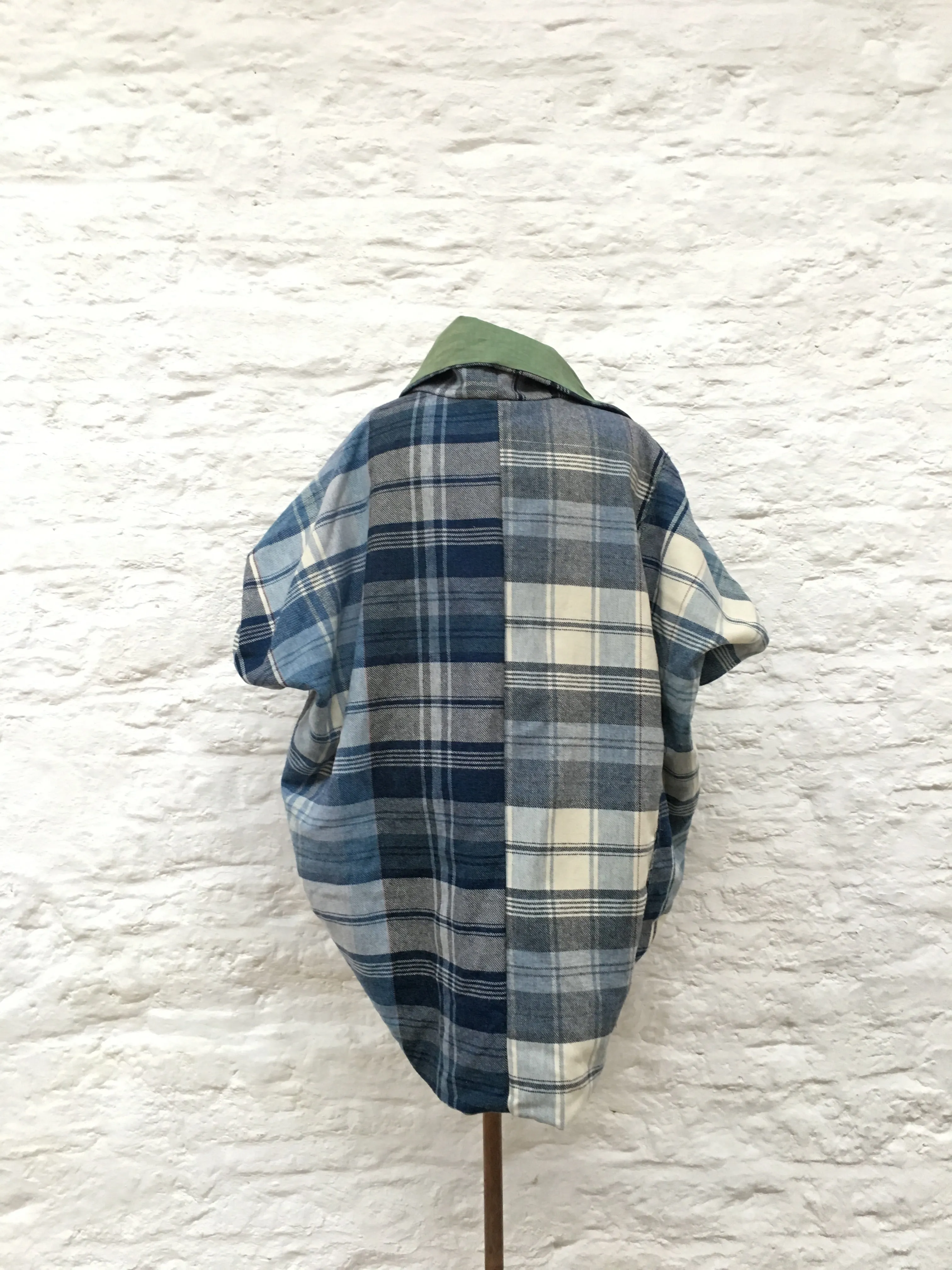 *50%* SALE* Lined Cocoon Coat | Blue/Green