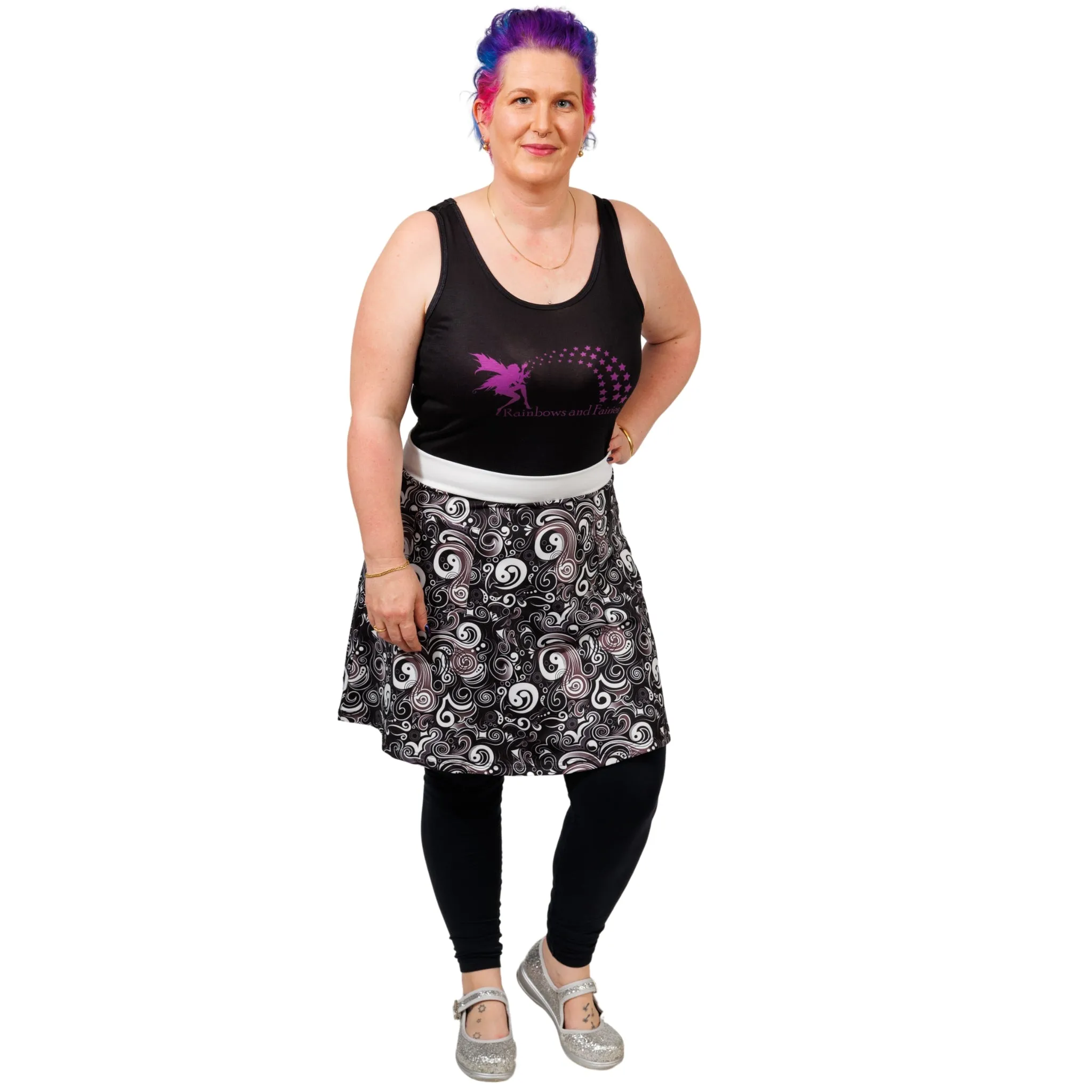 Abstract Short Skirt With Pockets