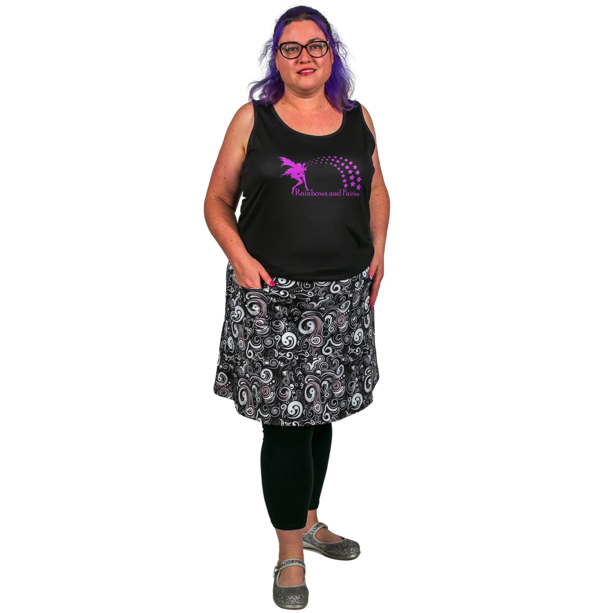 Abstract Short Skirt With Pockets