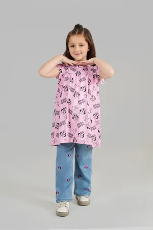 Allover Printed Long knit Frock