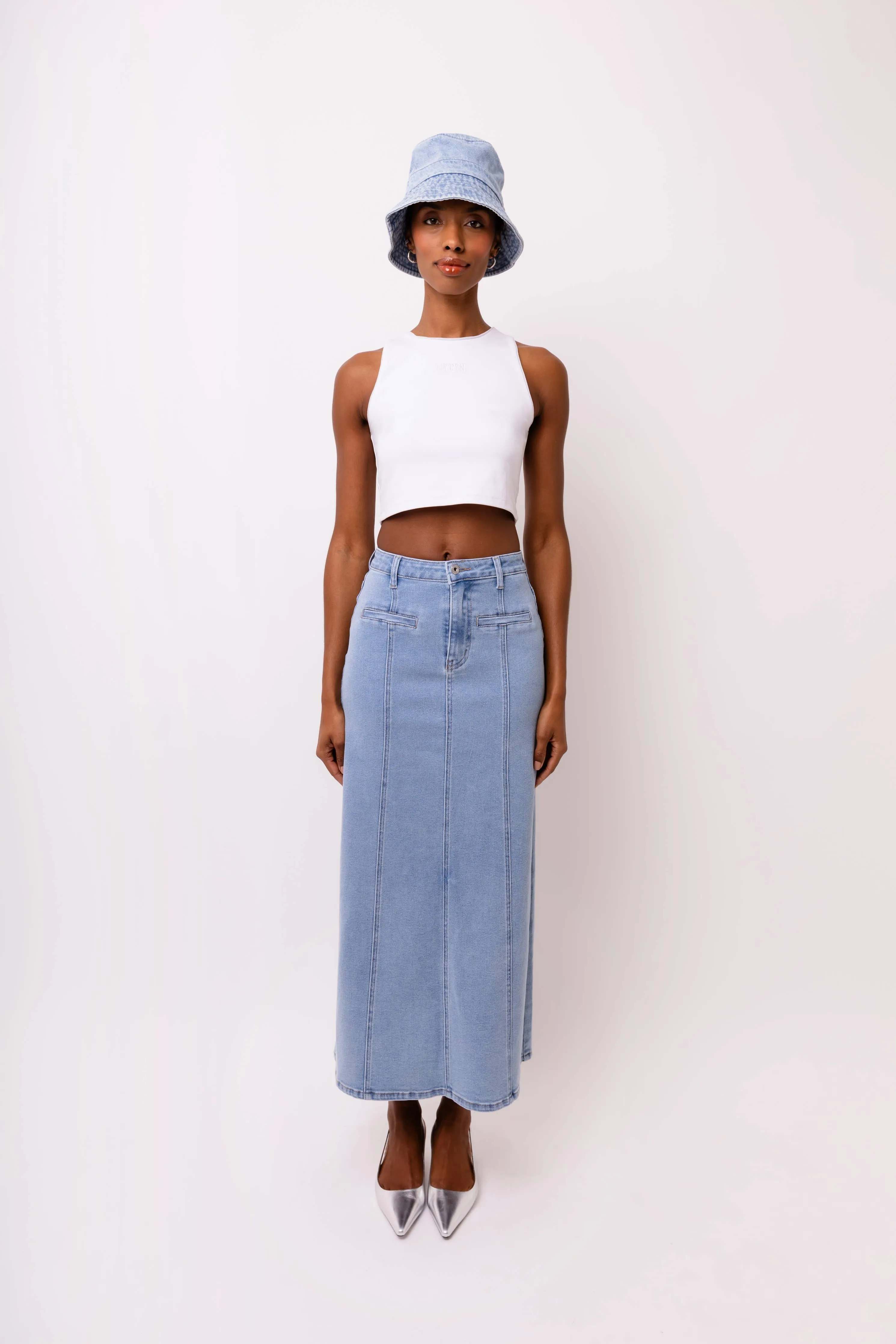 Amy Lynn - Rio Rear Slip Denim Maxi Skirt