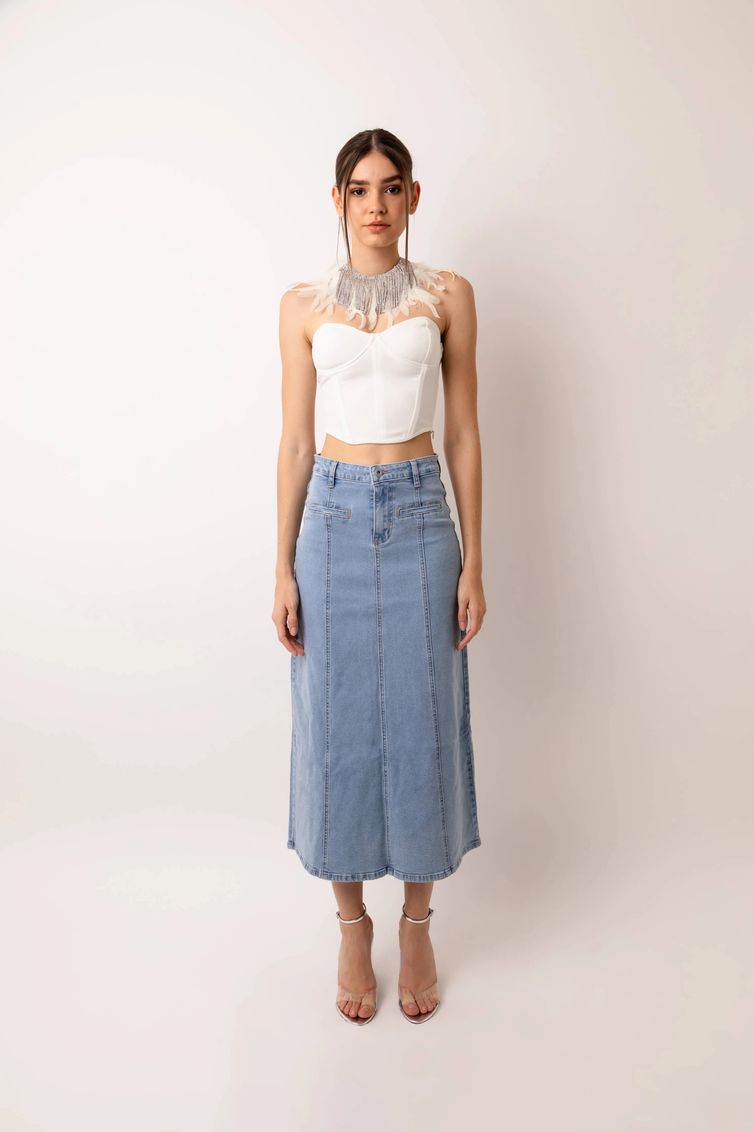Amy Lynn - Rio Rear Slip Denim Maxi Skirt