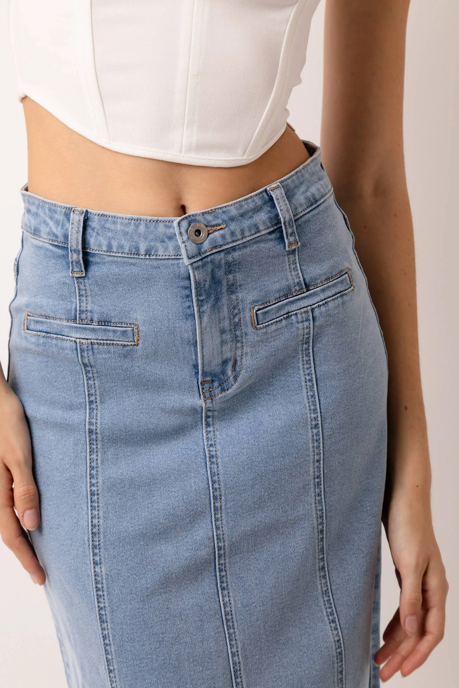 Amy Lynn - Rio Rear Slip Denim Maxi Skirt