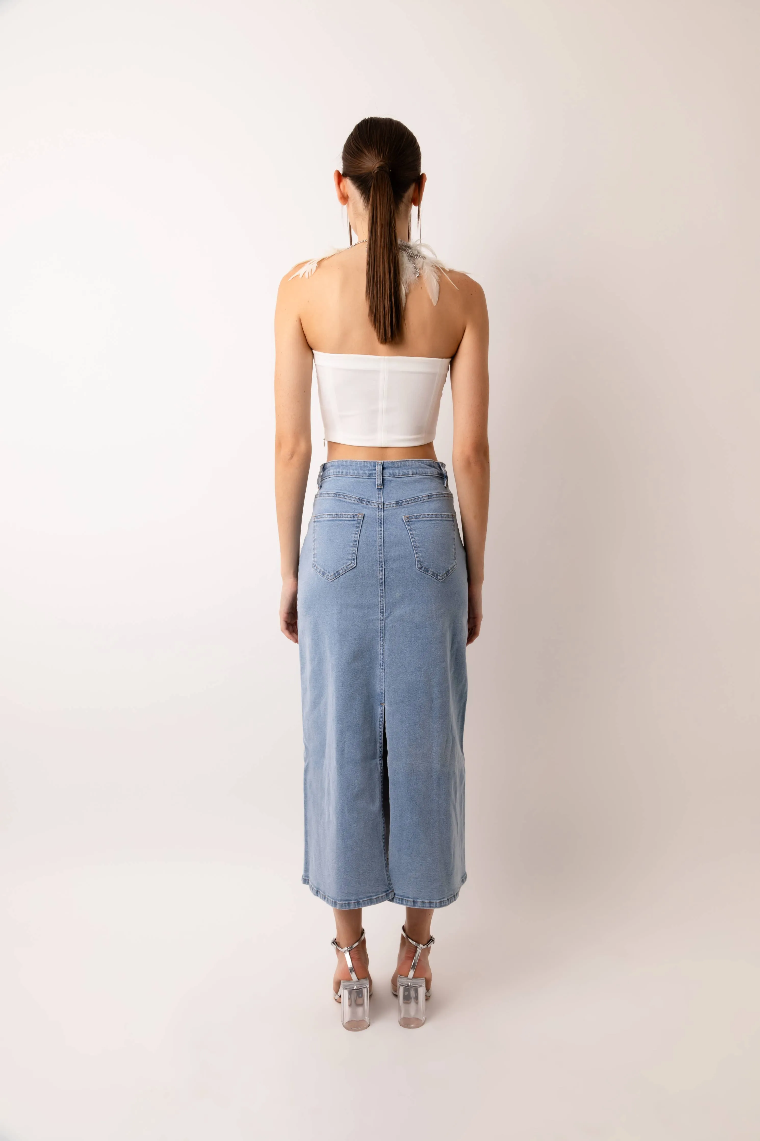 Amy Lynn - Rio Rear Slip Denim Maxi Skirt