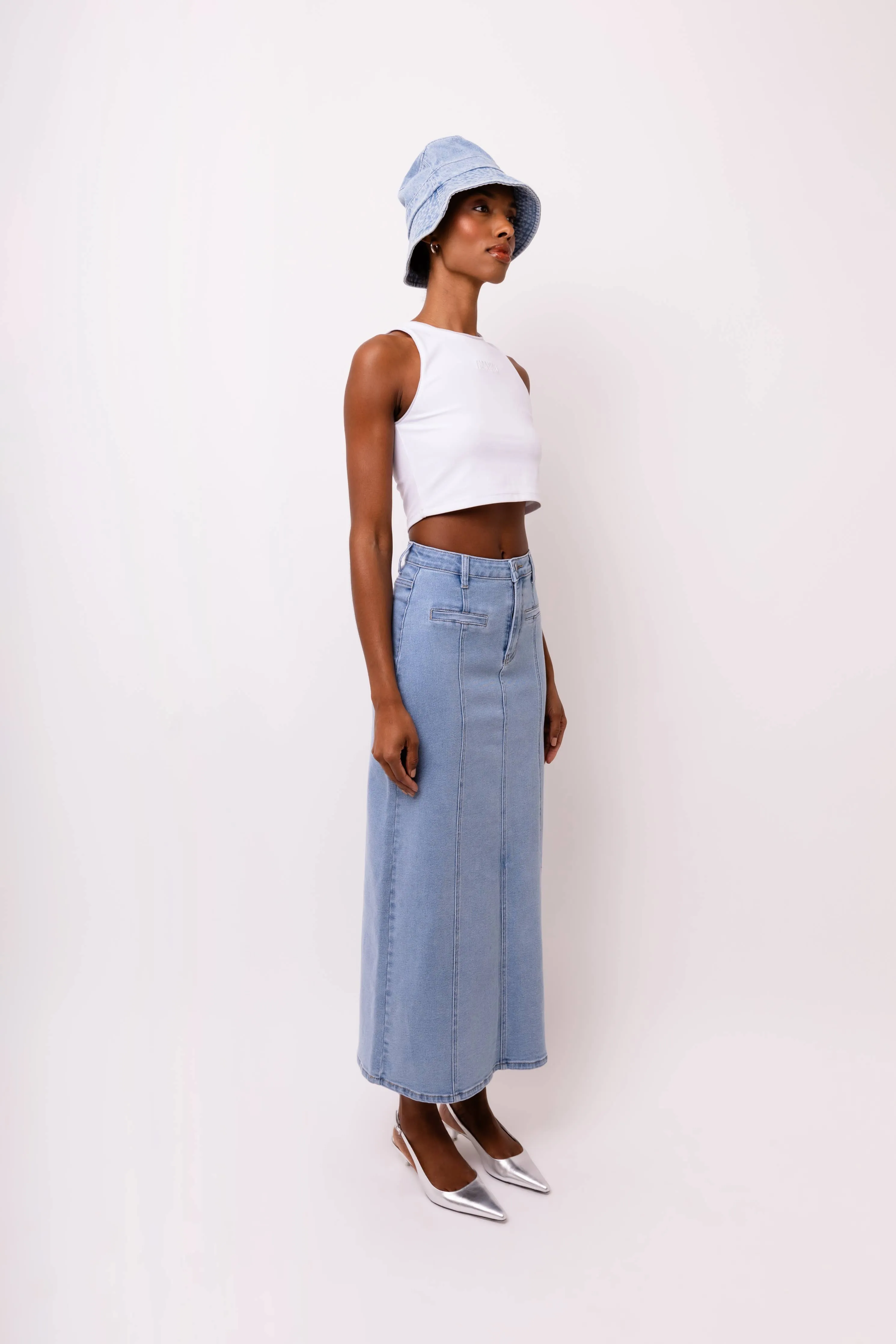 Amy Lynn - Rio Rear Slip Denim Maxi Skirt