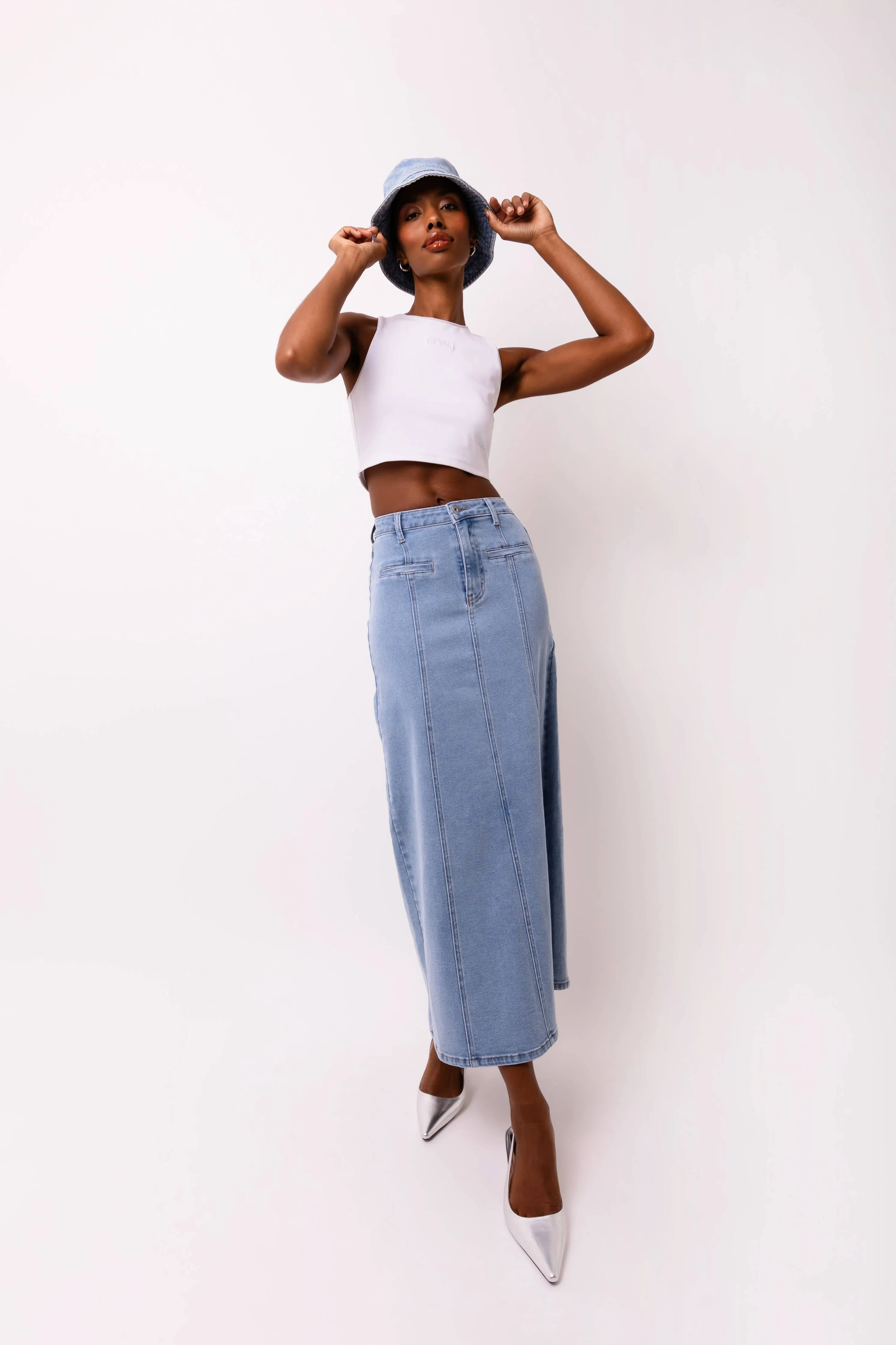 Amy Lynn - Rio Rear Slip Denim Maxi Skirt