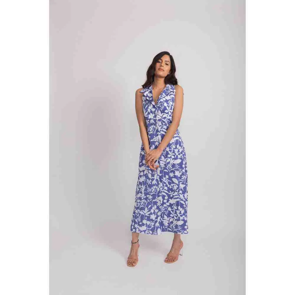 AROOP SHOP INDIA Blue & White Pixie Shirt Dress