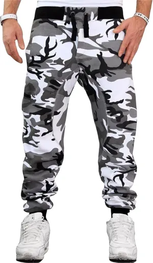 Athletic Sweatpants for Men Camo Joggers Pants Slim Fit Work Hiking Pants Sport Stretch Trousers for Running Outdoor