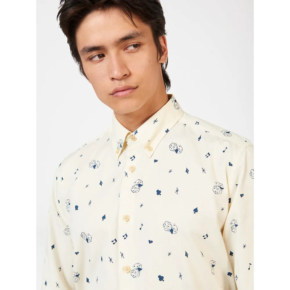 Ben Sherman Long Sleeve Shirt: Game Night - Ecru