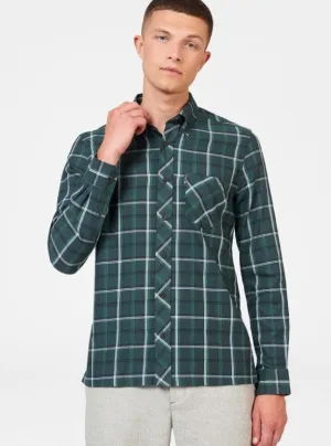 Ben Sherman Long Sleeve Shirt: Mid Check - Fraser Green