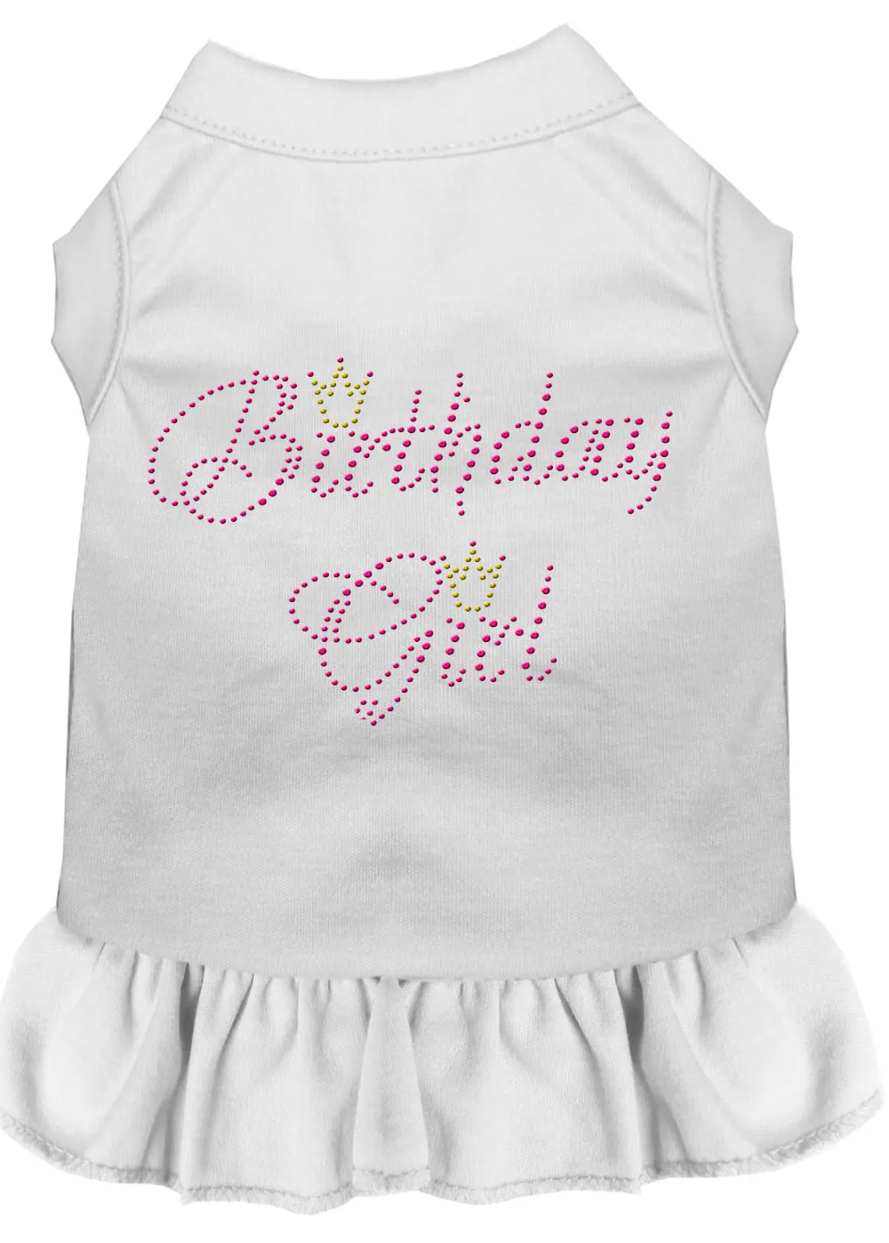 Birthday Girl Rhinestone Dress White Med