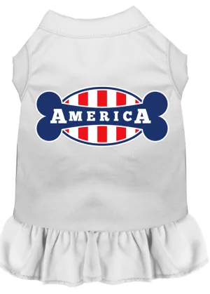 Bonely In America Screen Print Dress White Xxl