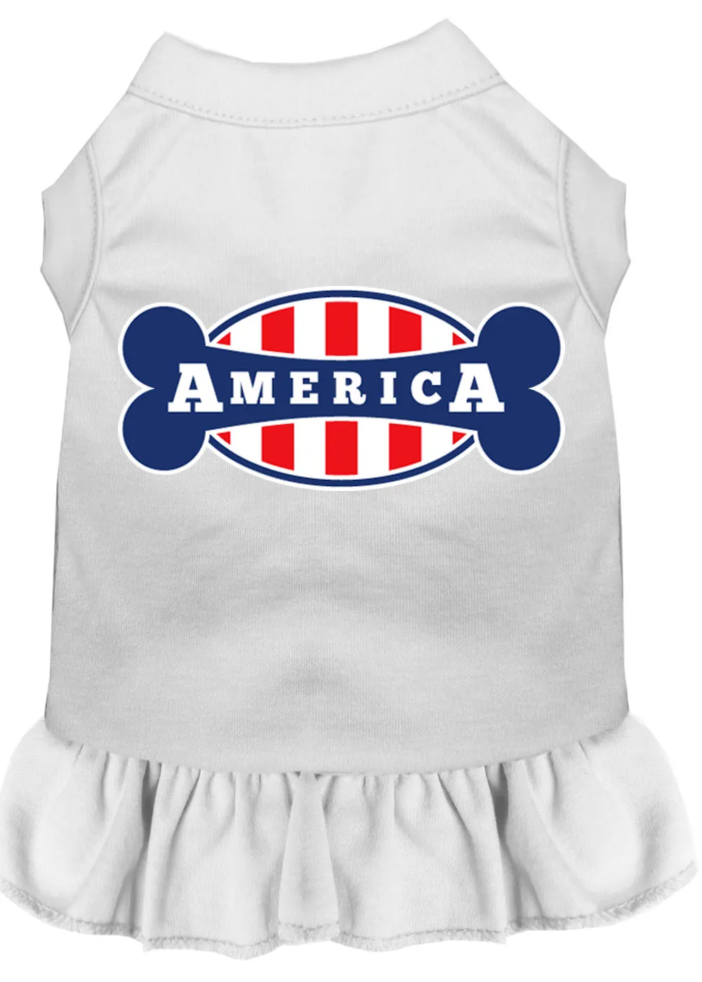 Bonely In America Screen Print Dress White Xxl