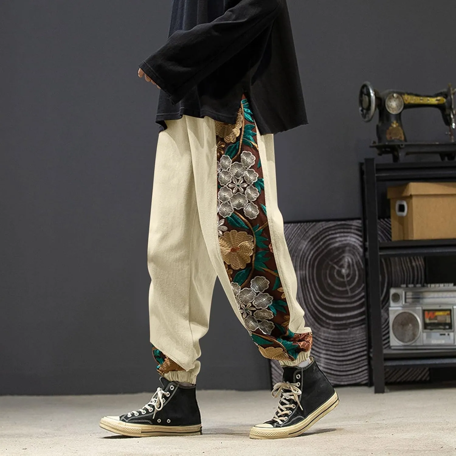 Cargo Pants for Men Relaxed Fit Mens Cargo Pants Elastic Waist Yoga Beach Pants Drawstring Yoga Beach Trousers Casual
