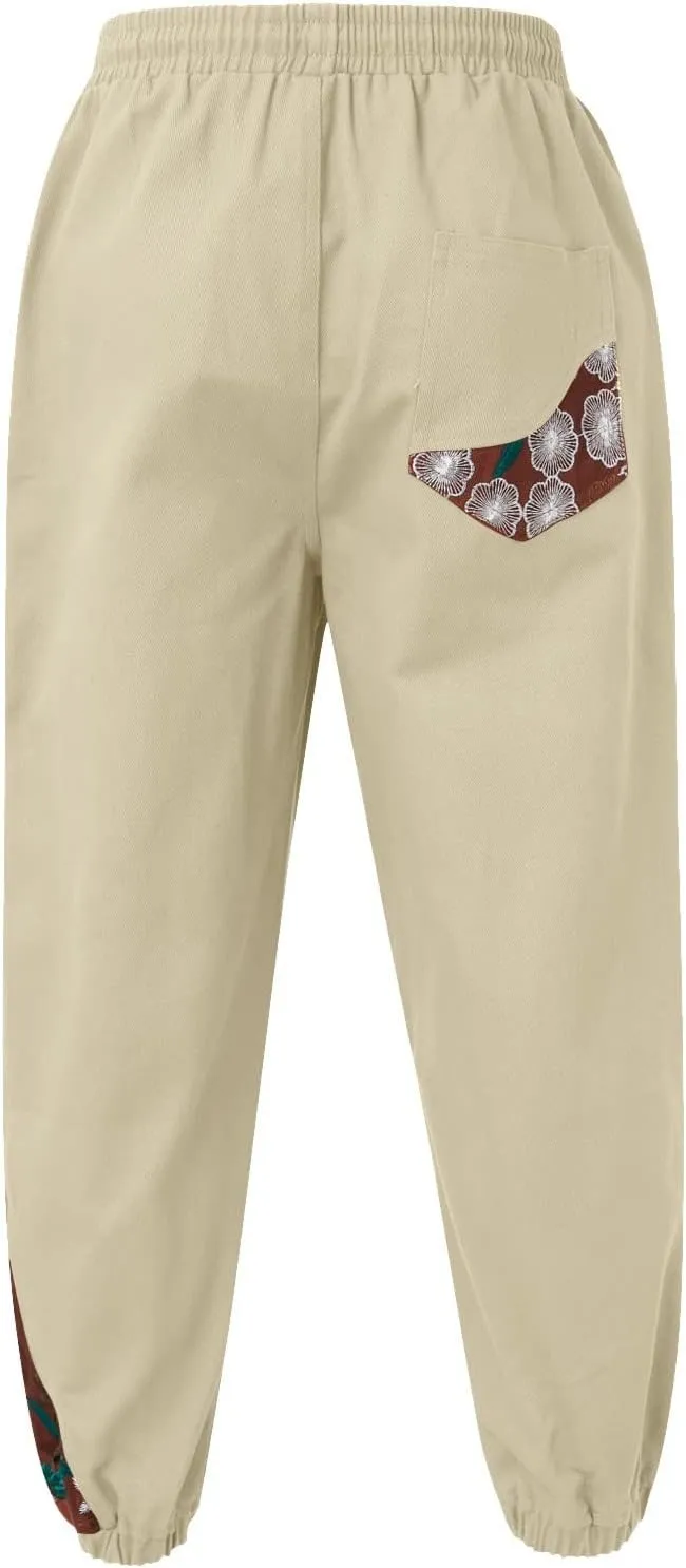 Cargo Pants for Men Relaxed Fit Mens Cargo Pants Elastic Waist Yoga Beach Pants Drawstring Yoga Beach Trousers Casual