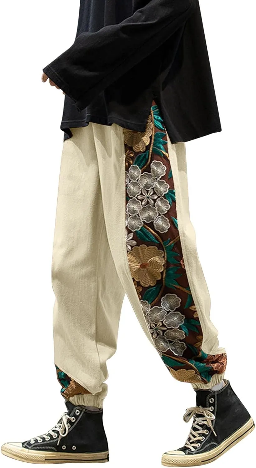 Cargo Pants for Men Relaxed Fit Mens Cargo Pants Elastic Waist Yoga Beach Pants Drawstring Yoga Beach Trousers Casual