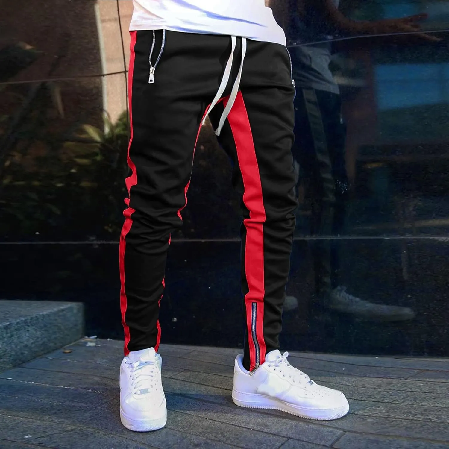 Cargo Sweatpants for Men Mens Lounge Pants Jogger Pants Slim Fit Bodybuilding Tapered Sweatpant with Pockets Running