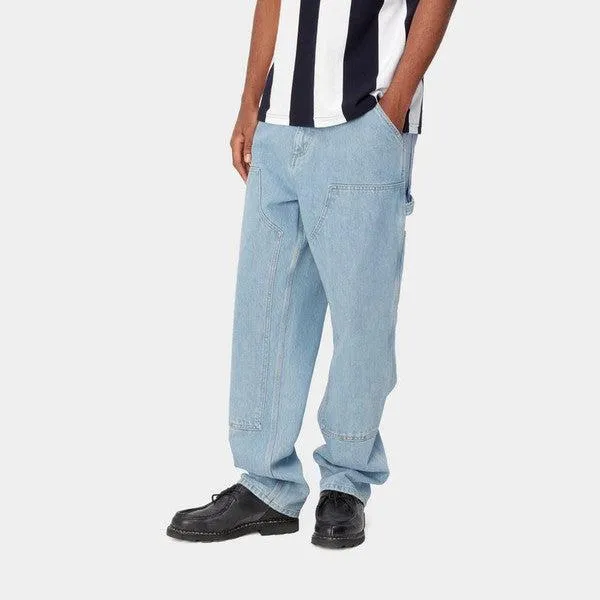 Carhartt WIP Double Knee Pant Denim Blue Heavy Stone Bleached