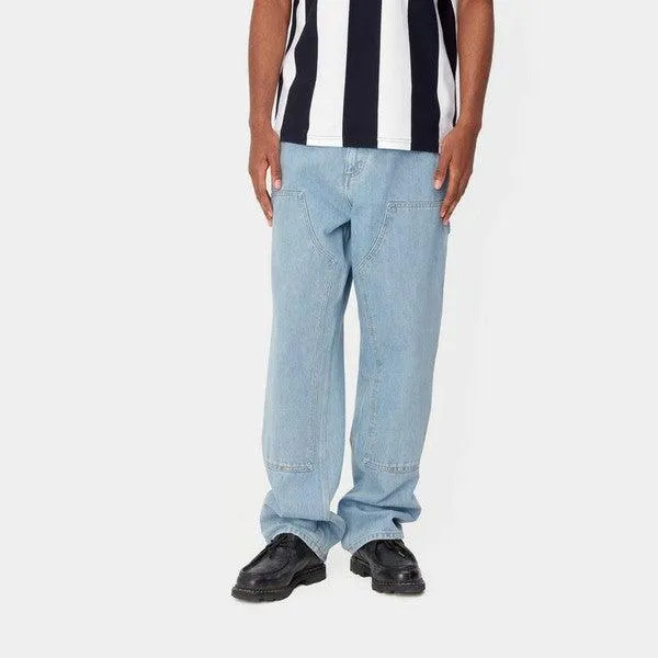 Carhartt WIP Double Knee Pant Denim Blue Heavy Stone Bleached