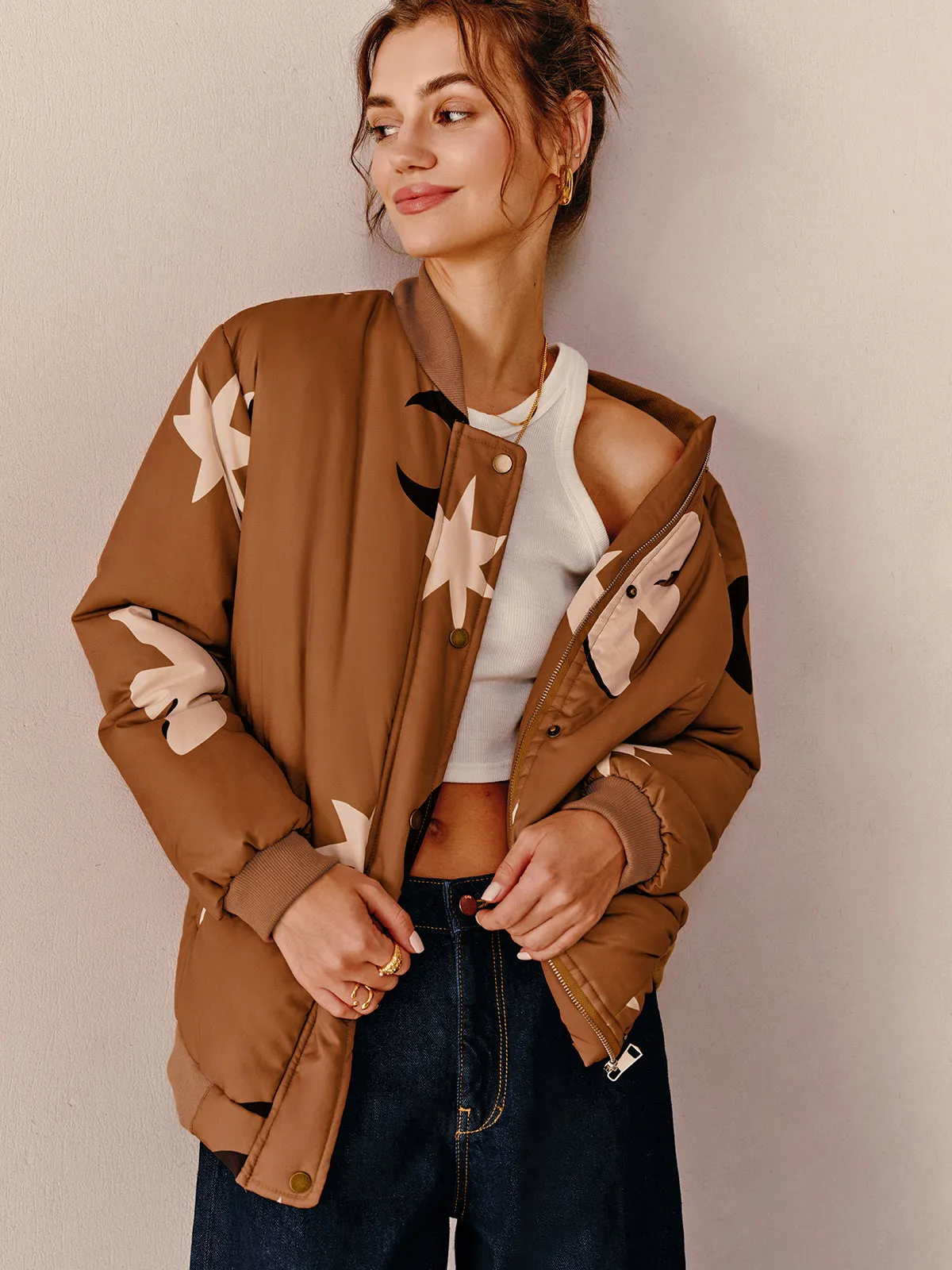 Chicmy-Autumn Jackets Outwear Boheme Zipper Lapel Warm Jacket