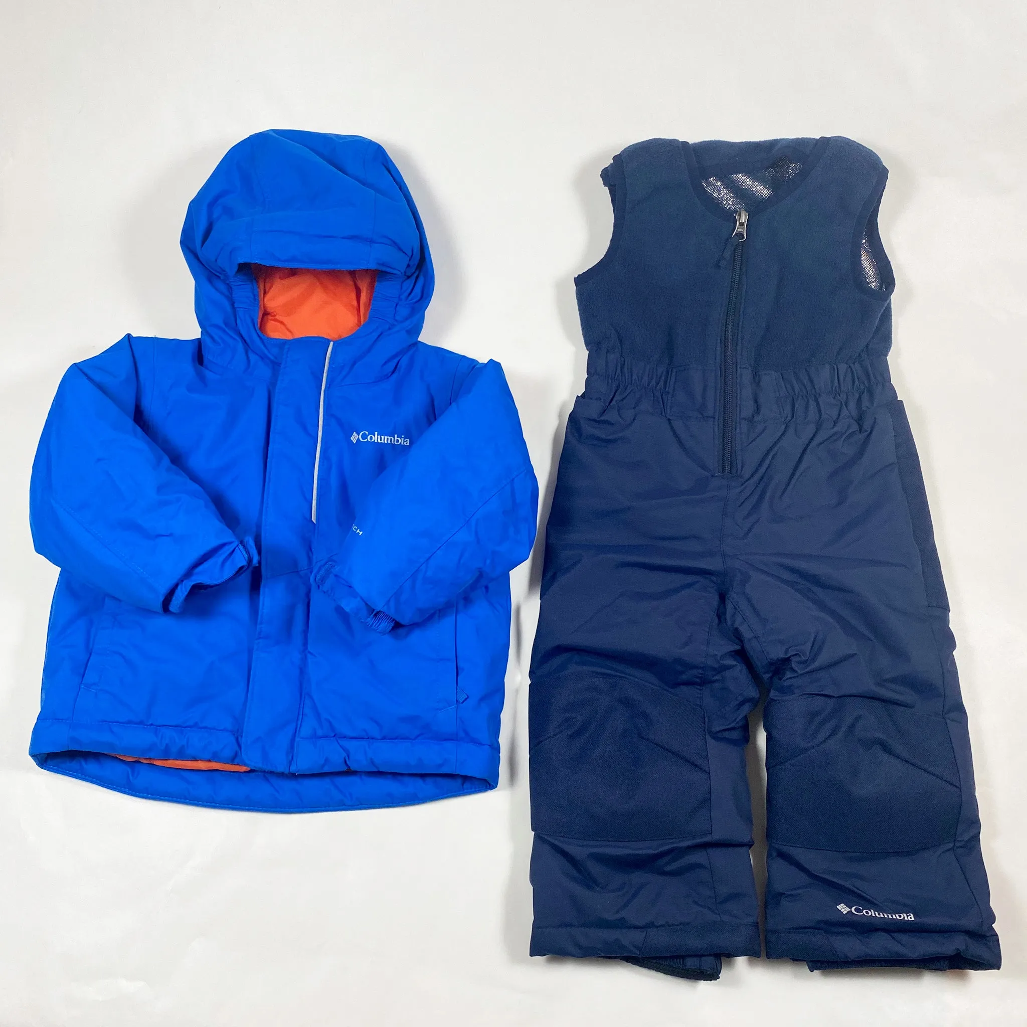 Columbia blue/navy warm ski set with jackets and pants 2T
