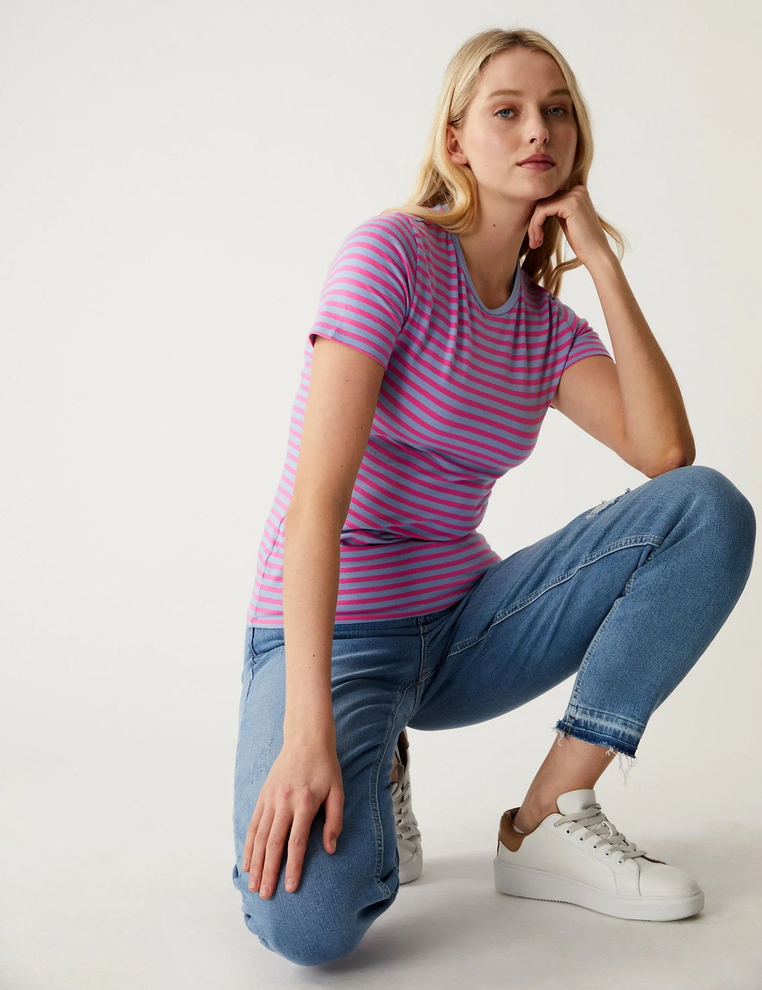 Cotton Rich Striped Slim Fit T-Shirt