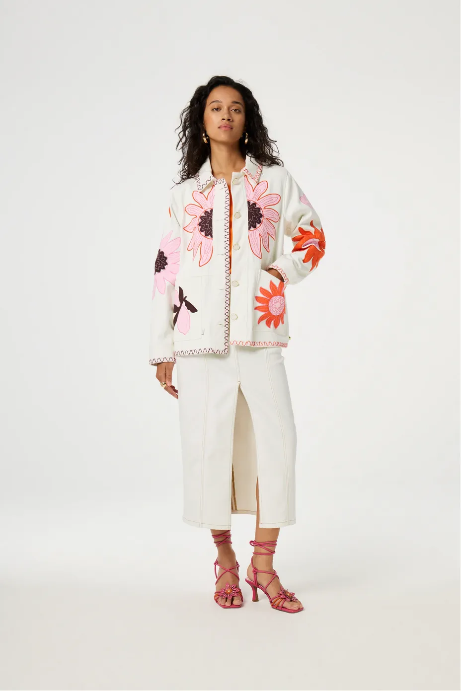 Elody Jacket - Warm White/Floral