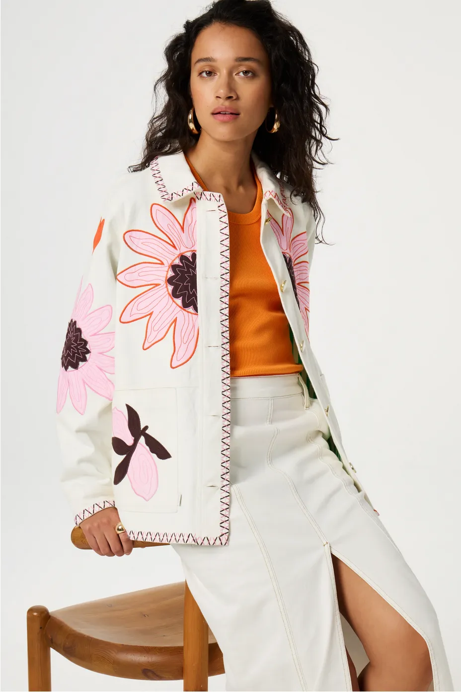 Elody Jacket - Warm White/Floral