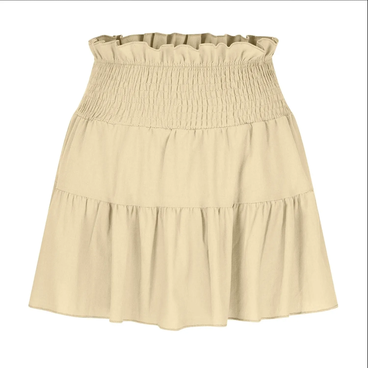 Flowy Mini Skirts for Women Summer Trendy Layered Elastic Low Waisted Tiered Pleated Swing Short A Line Skirt