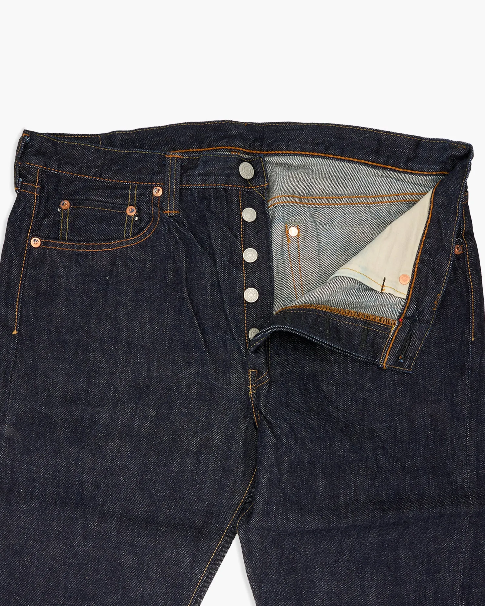 Fullcount 1108W 13.7oz Selvedge Slim Straight Mens Jeans - Indigo Onewash