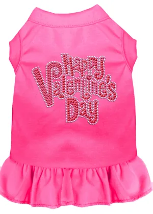 Happy Valentines Day Rhinestone Dress Bright Pink Xl