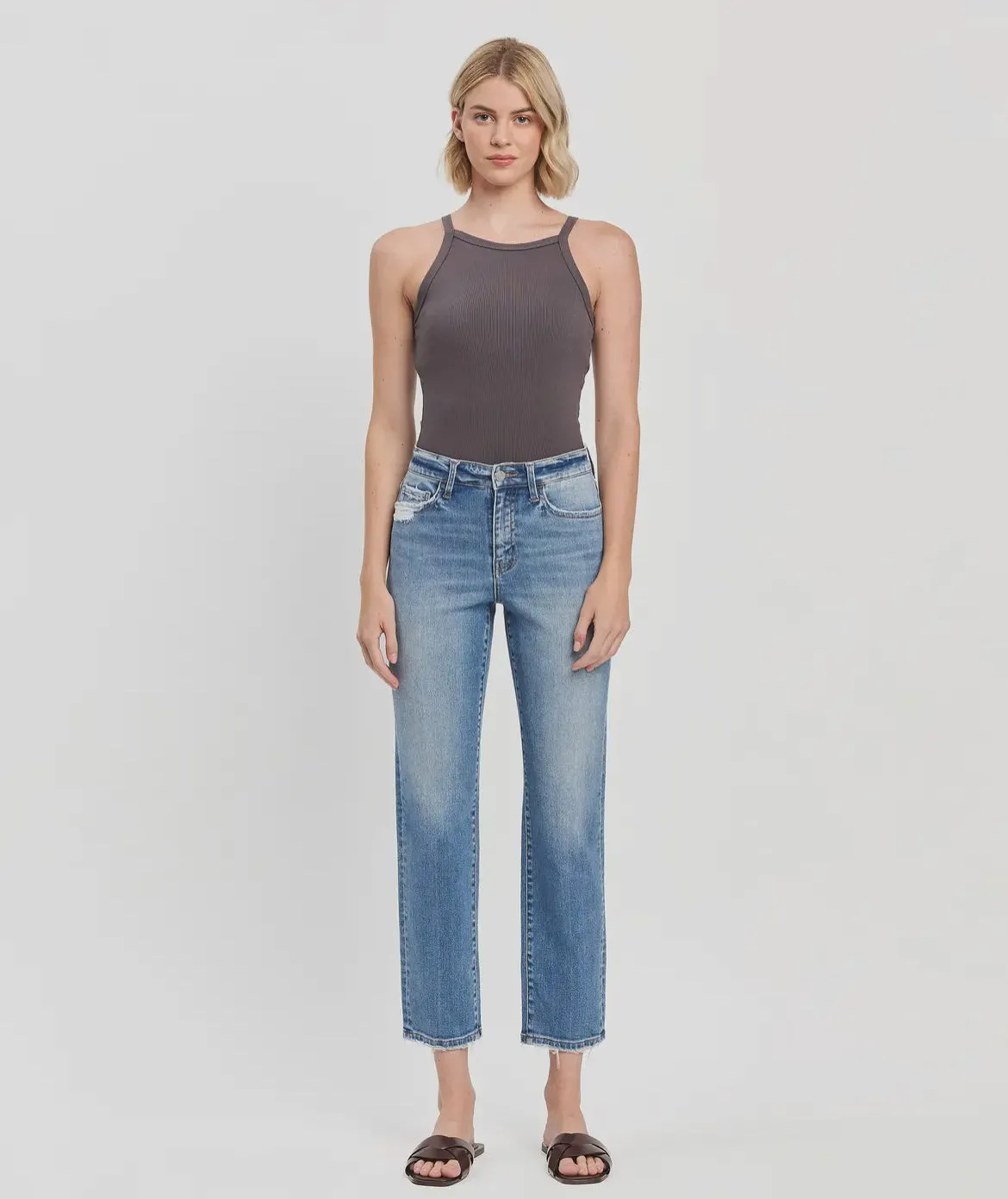 High Rise Straight Jeans