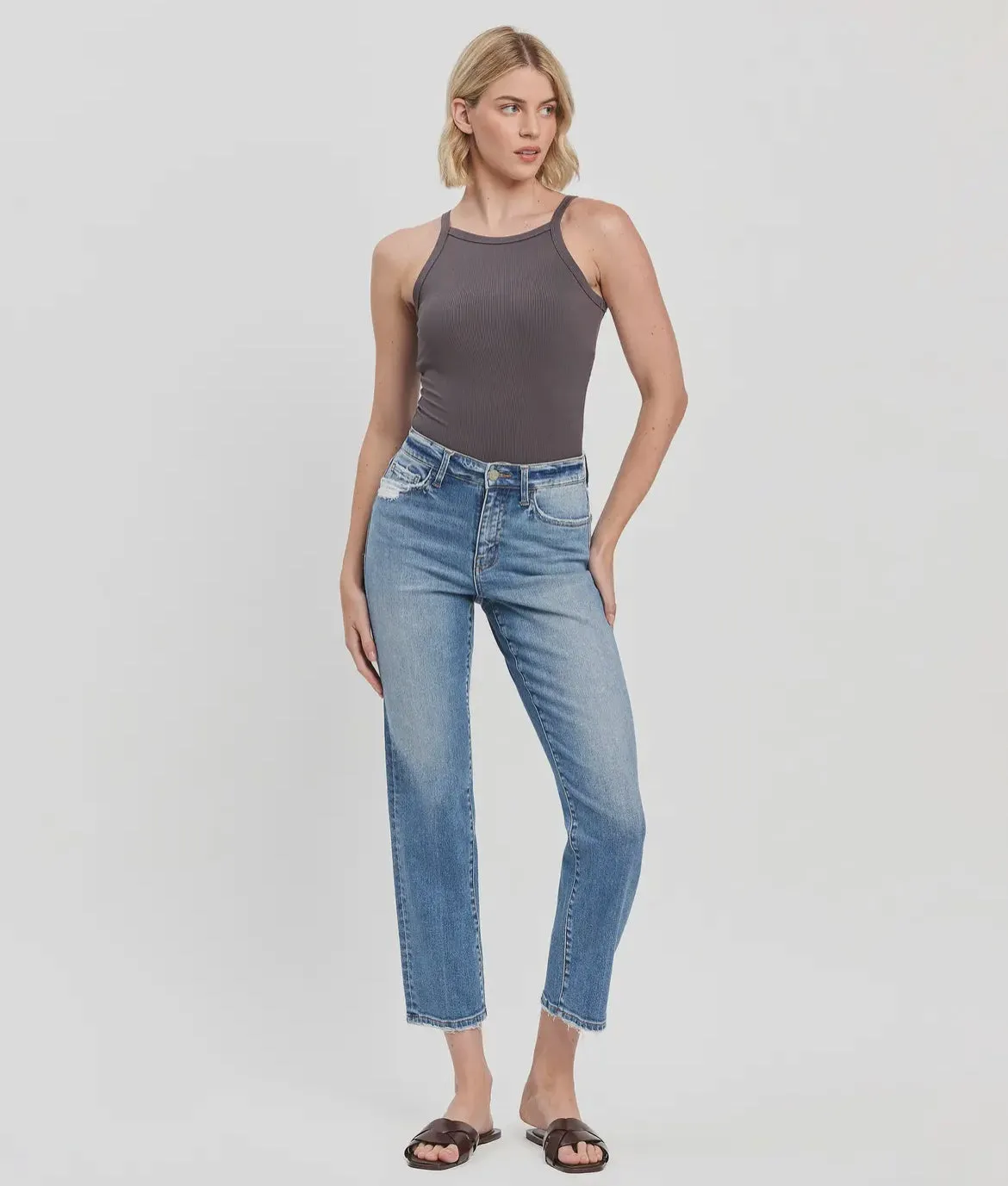 High Rise Straight Jeans