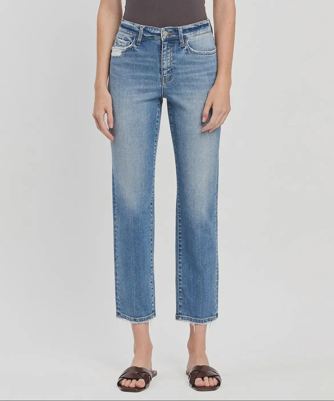 High Rise Straight Jeans