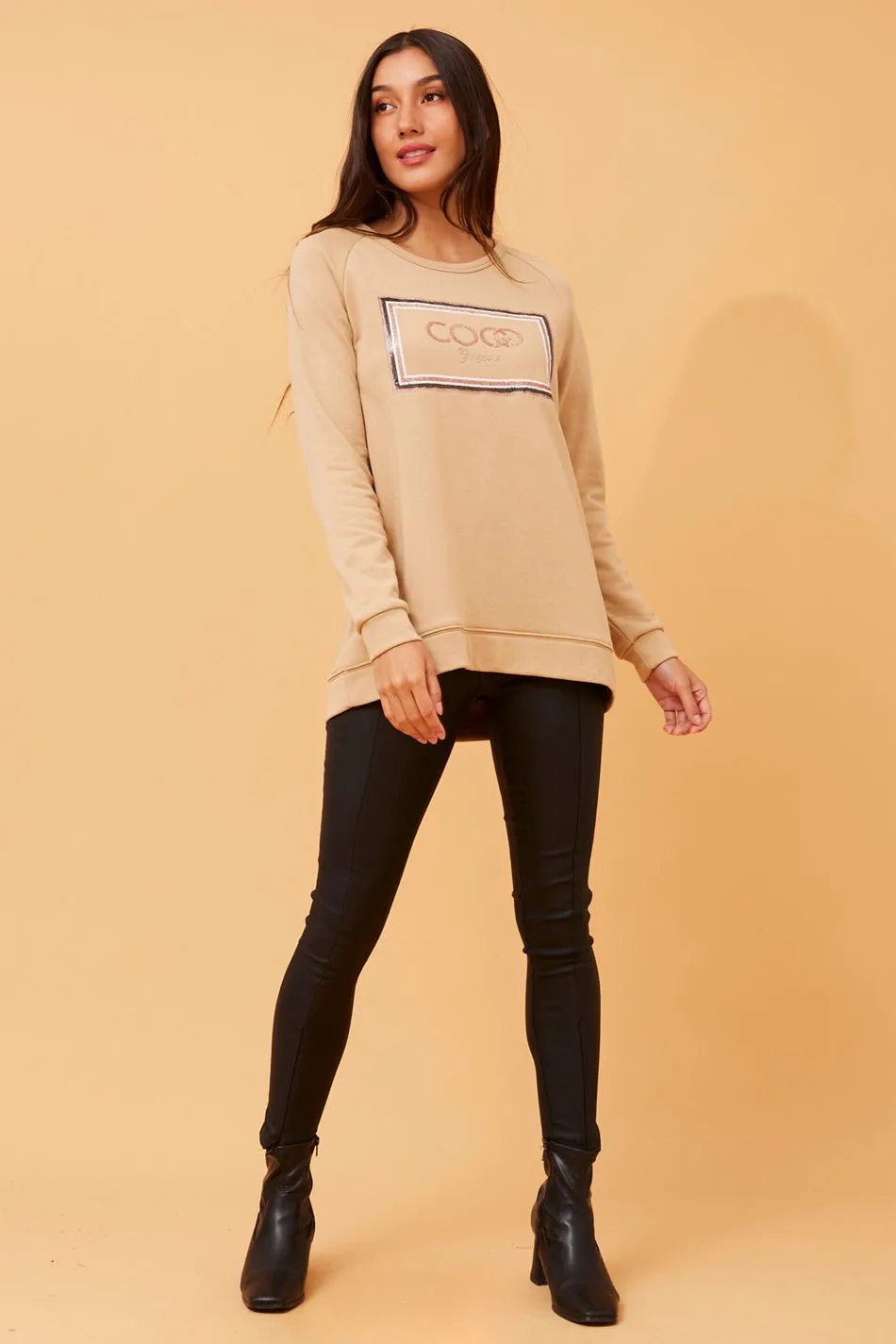 JADORE SEQUIN GRAPHIC JUMPER