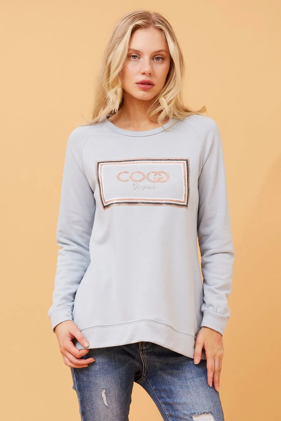 JADORE SEQUIN GRAPHIC JUMPER