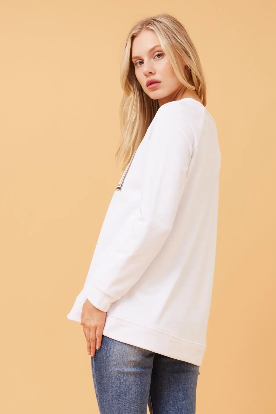 JADORE SEQUIN GRAPHIC JUMPER