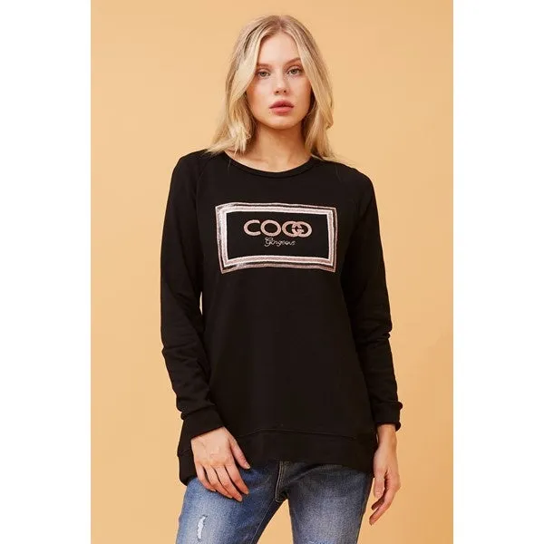 JADORE SEQUIN GRAPHIC JUMPER