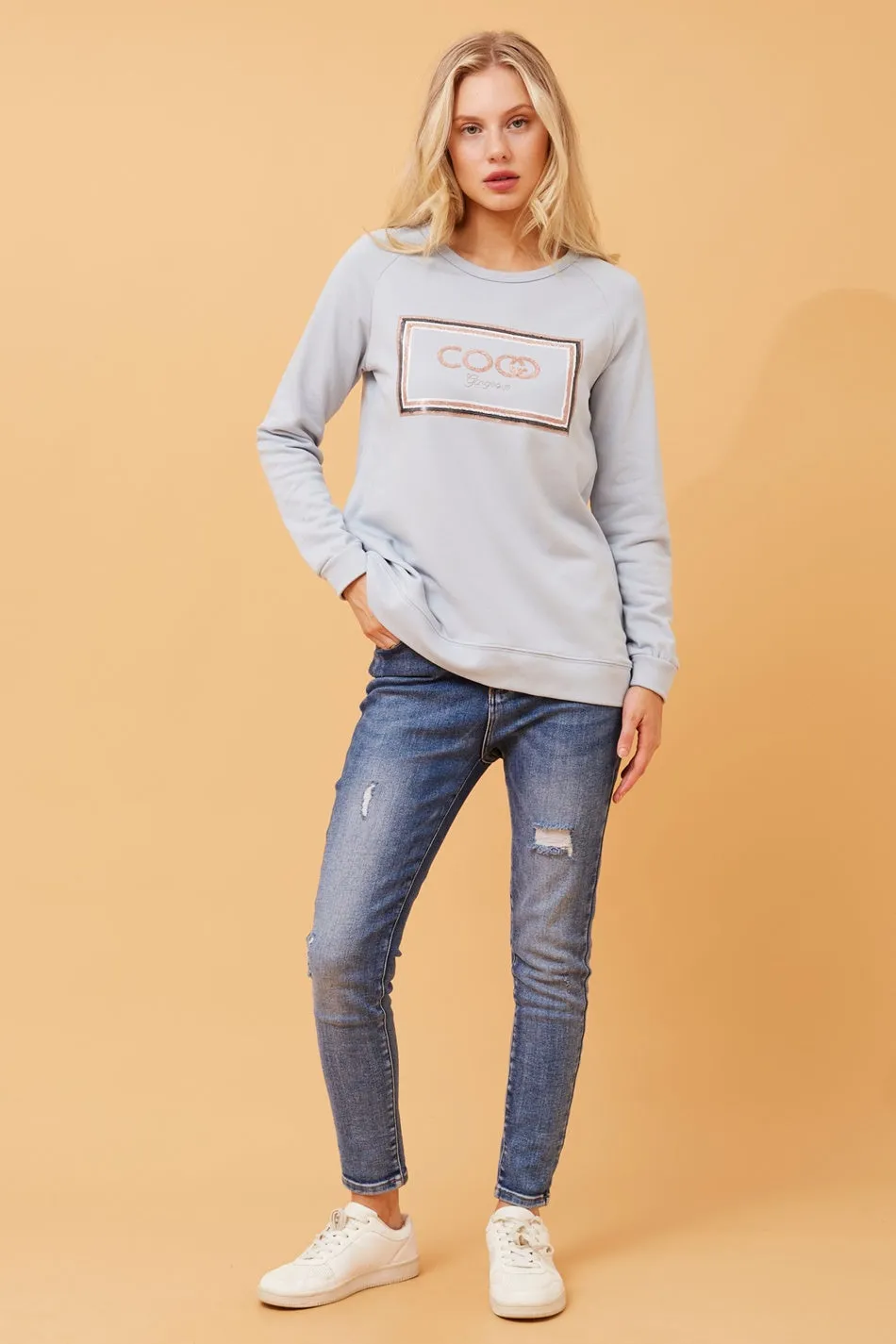 JADORE SEQUIN GRAPHIC JUMPER