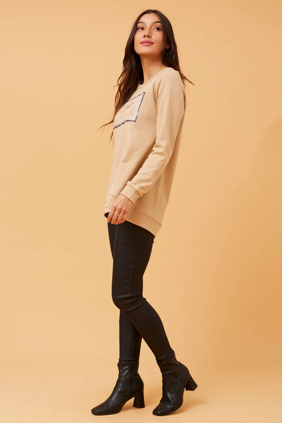 JADORE SEQUIN GRAPHIC JUMPER