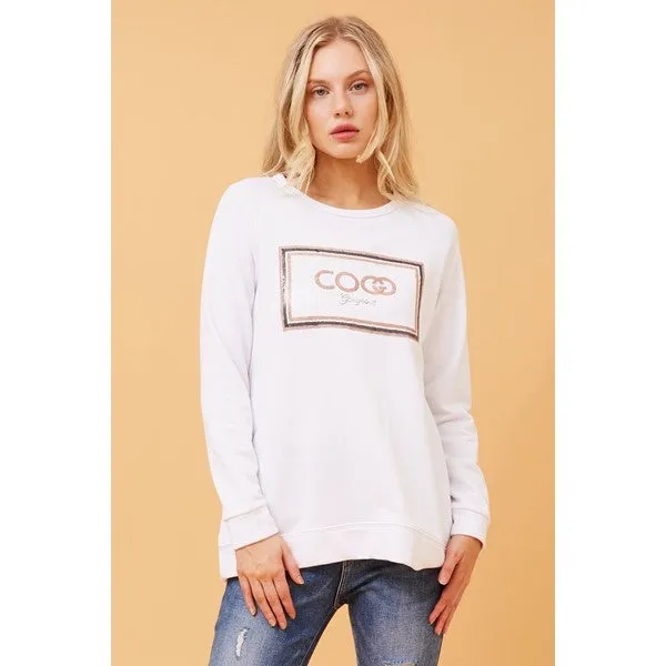 JADORE SEQUIN GRAPHIC JUMPER