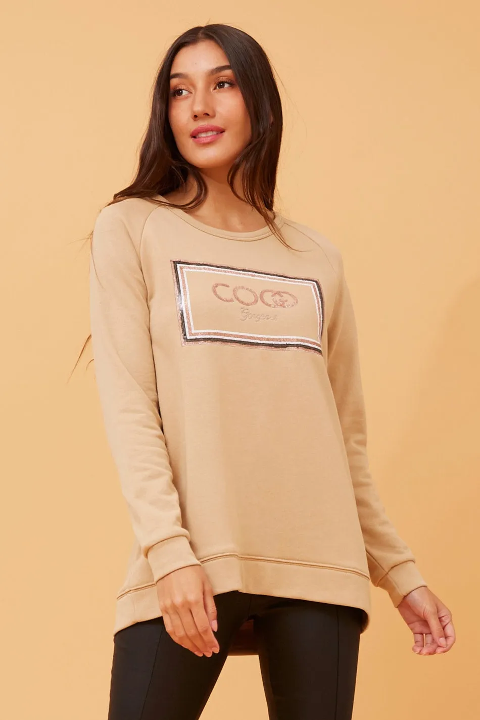 JADORE SEQUIN GRAPHIC JUMPER