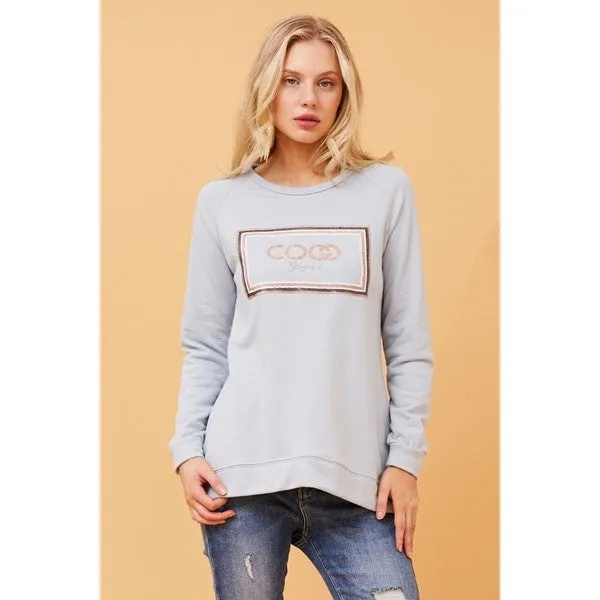 JADORE SEQUIN GRAPHIC JUMPER