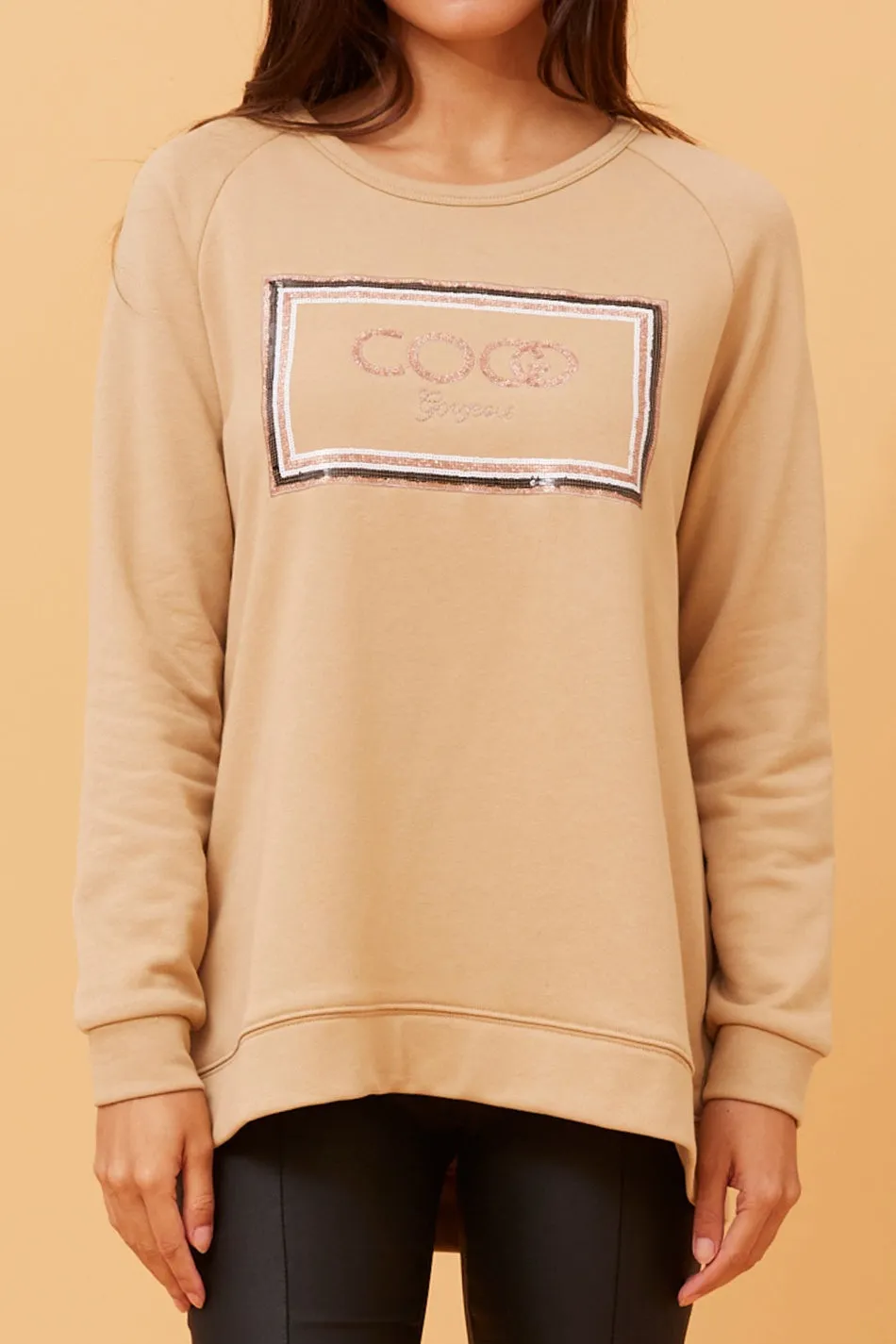 JADORE SEQUIN GRAPHIC JUMPER