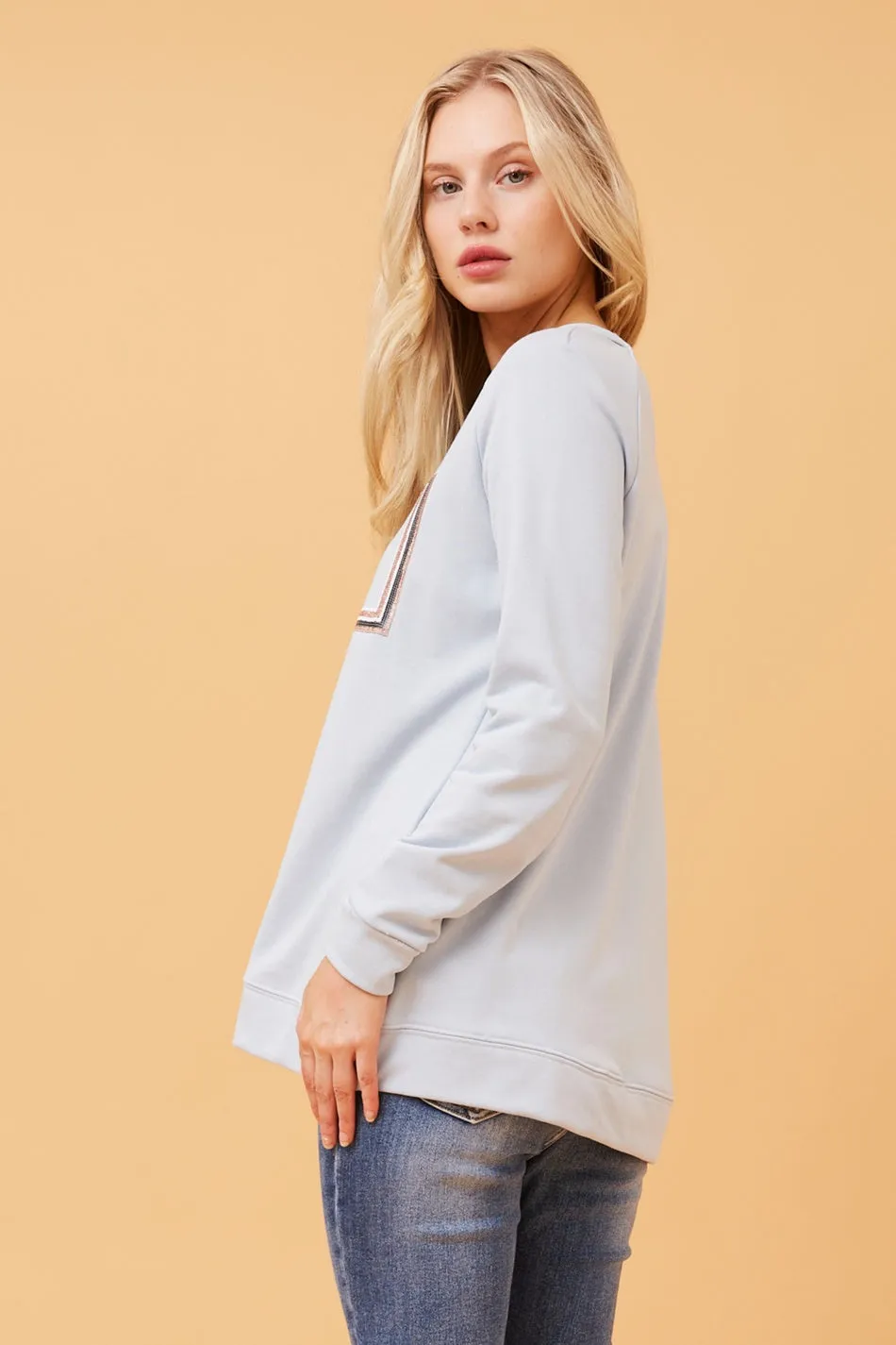 JADORE SEQUIN GRAPHIC JUMPER