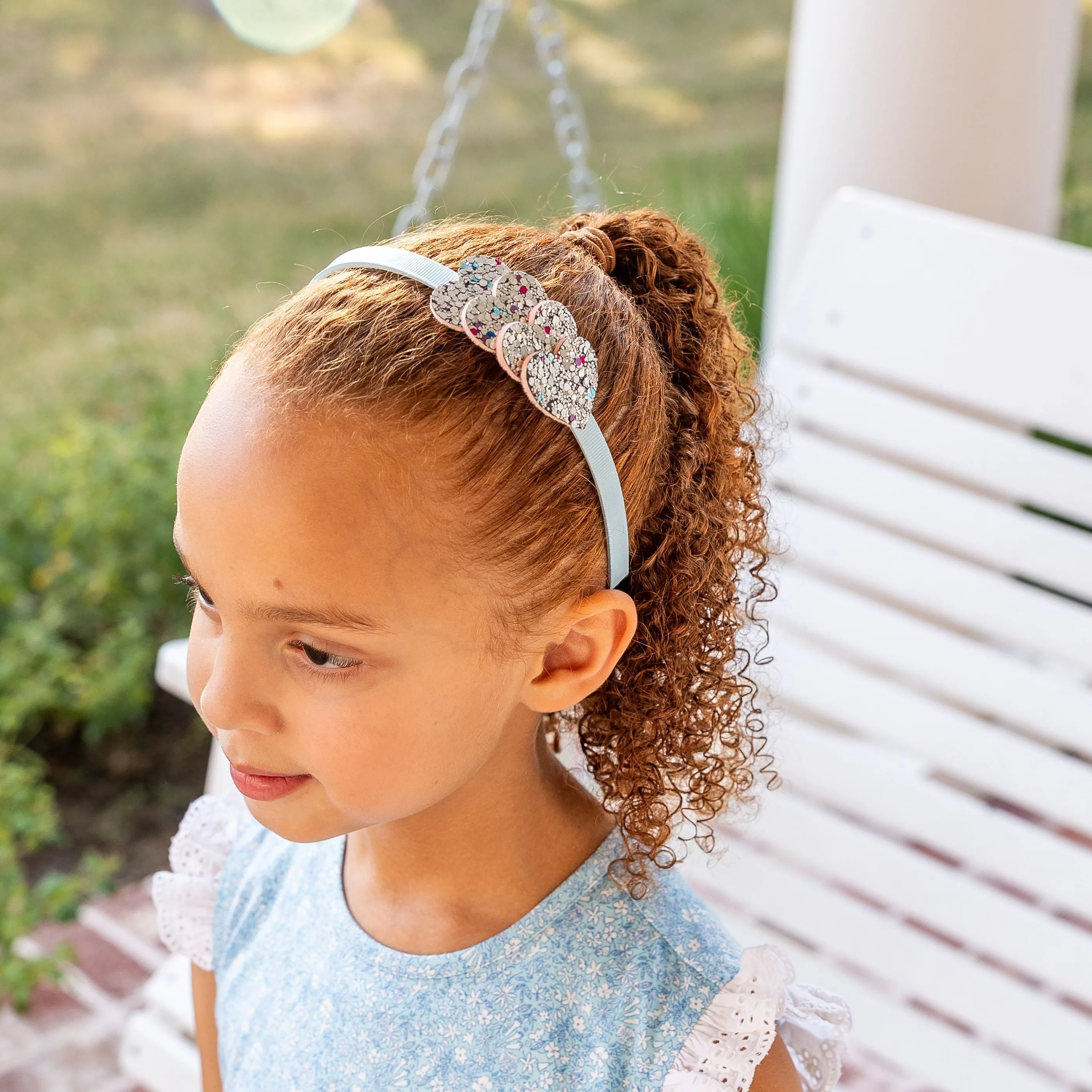 Jill Girls Twirly Dress - Sky Blue Posies