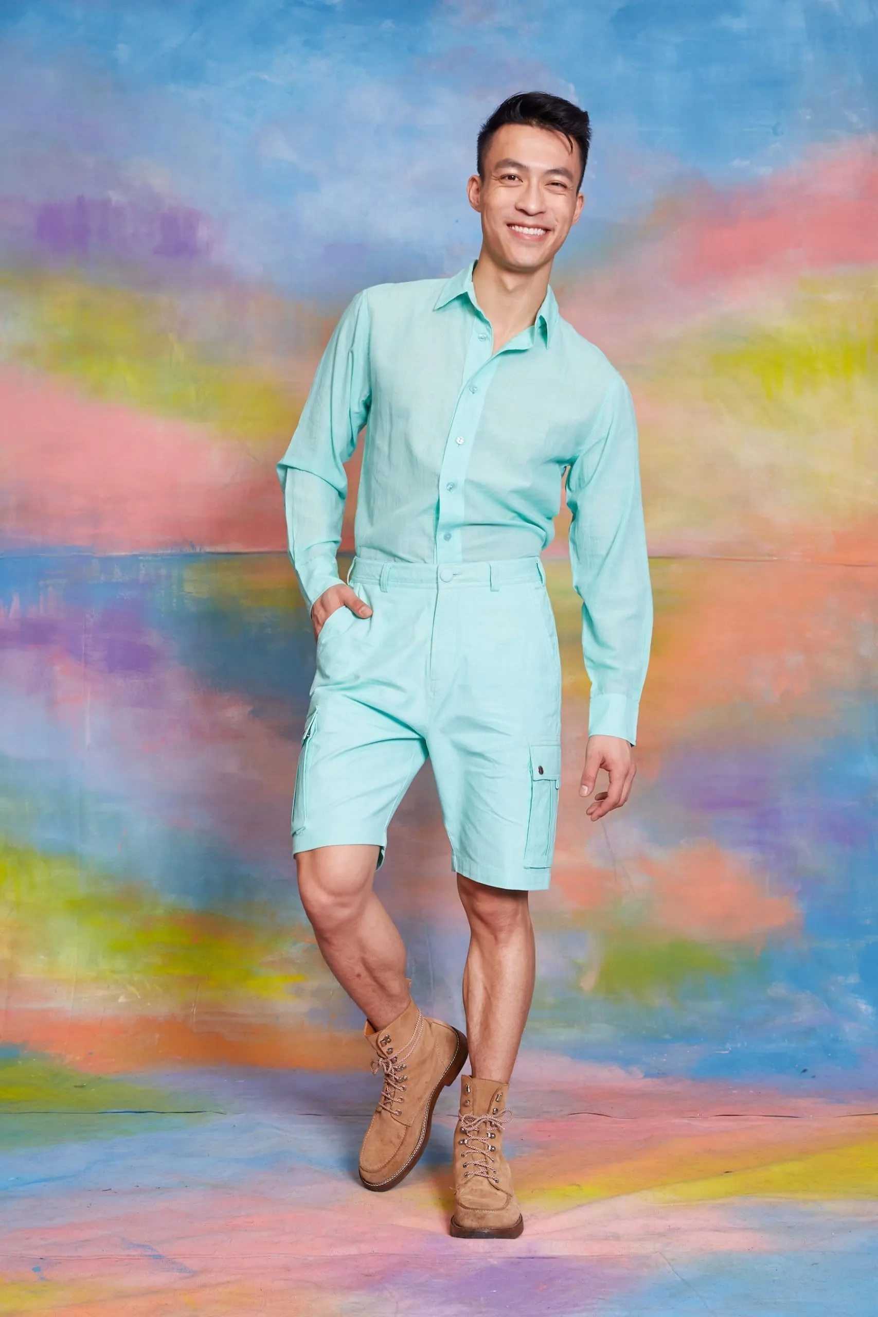 Lavanya Coodly Men's Coleman Organic Cotton Shirt in Beach Glass Green