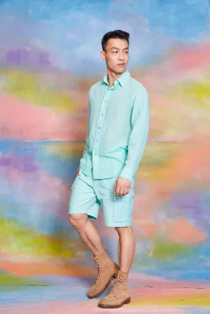 Lavanya Coodly Men's Coleman Organic Cotton Shirt in Beach Glass Green