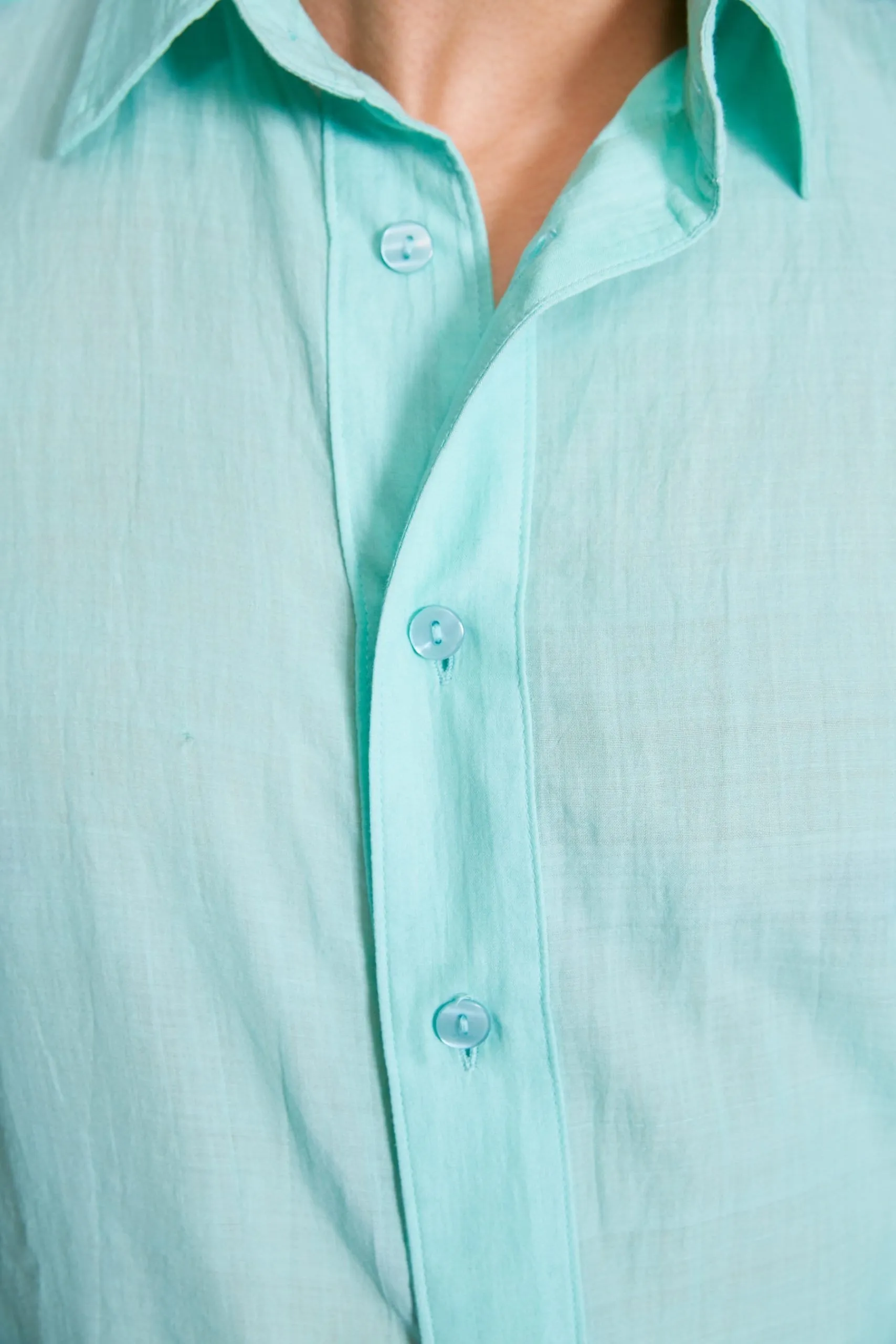 Lavanya Coodly Men's Coleman Organic Cotton Shirt in Beach Glass Green