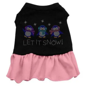 Let it Snow Penguins Rhinestone Dress Black with Pink XXXL (20)